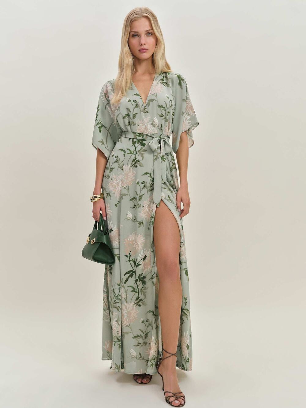 Reformation Winslow Dress Pergola Floral Wrap Maxi Size XS